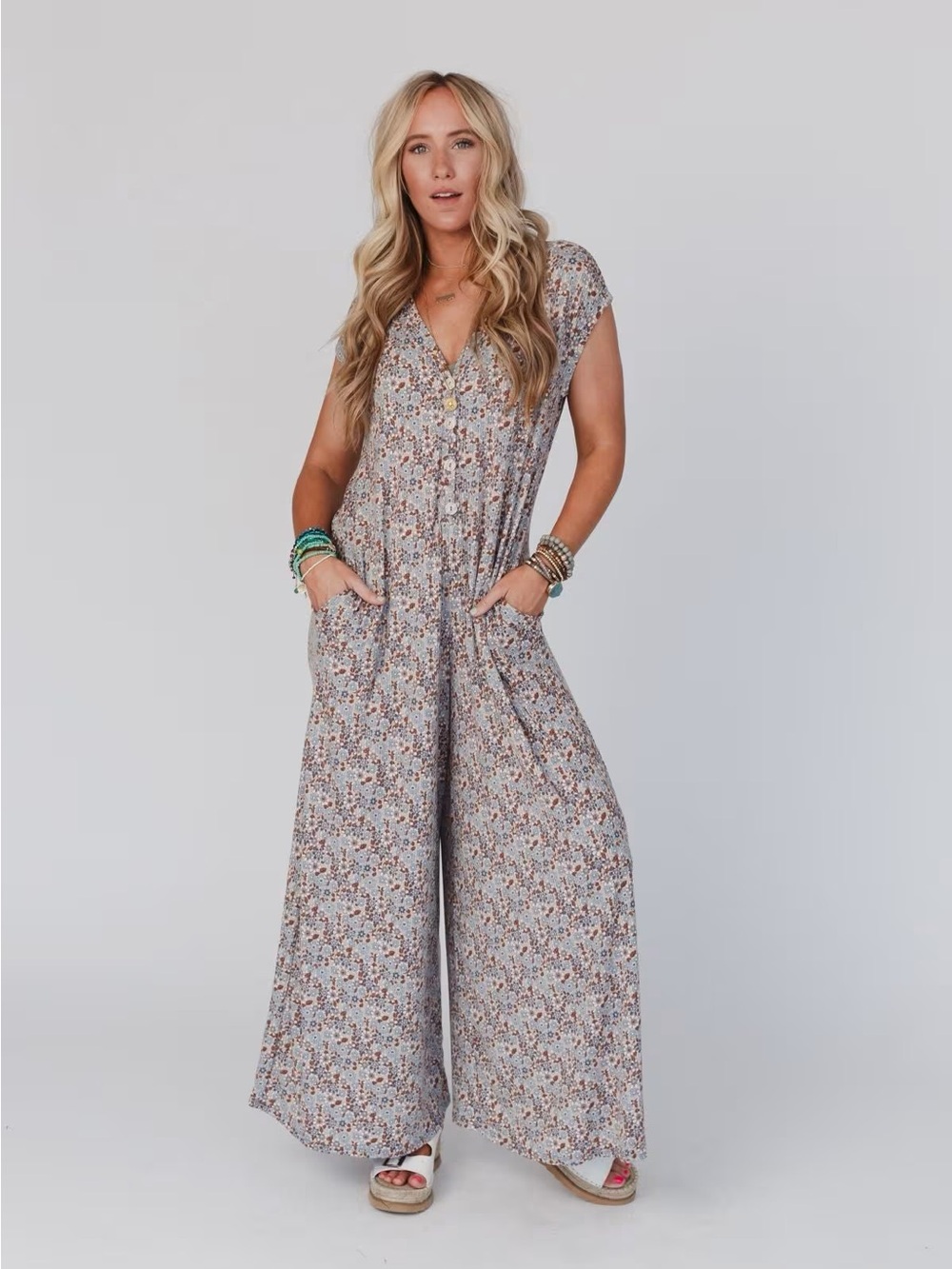 Three Bird Nest Daphne Floral Wide-Leg Jumpsuit